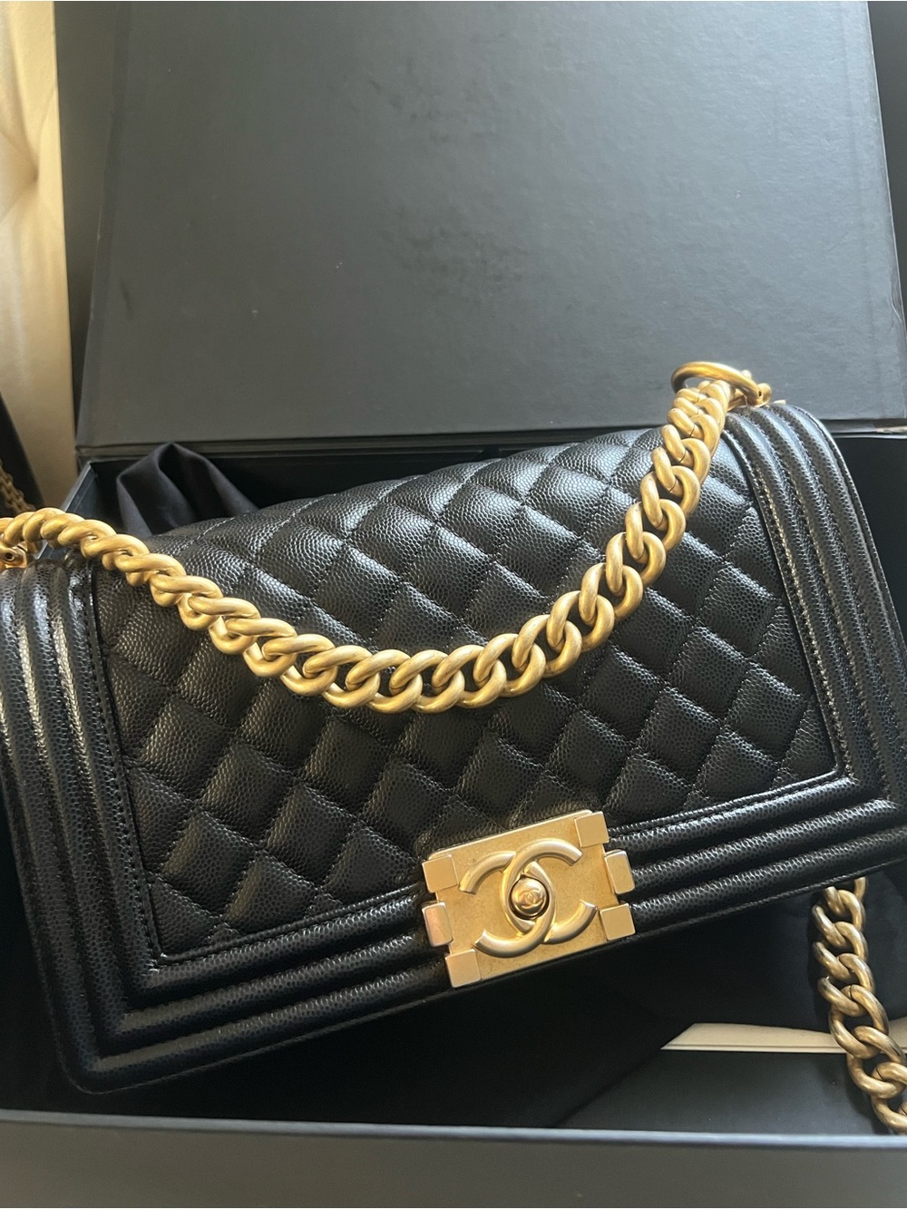 Chanel Caviar Medium Boy Bag